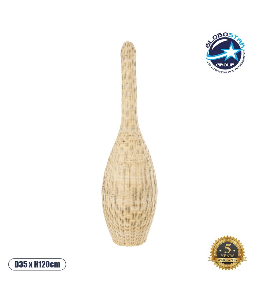 GLOBOSTAR® PARADIS 01844 Boho Επιδαπέδιο Φωτιστικό με Ντουί 1 x E27 AC 220-240V IP20 - Μπεζ - Μ35 x Π35 x Υ120cm